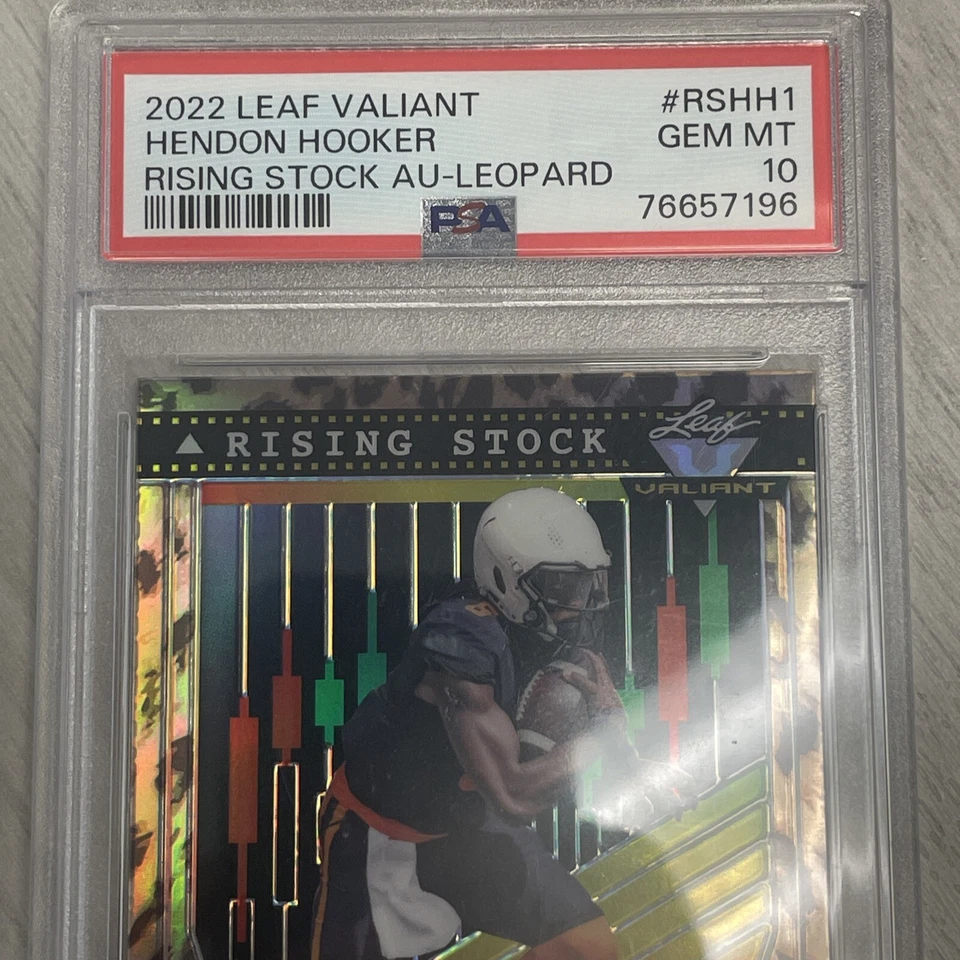 2022 Leaf Valiant Rising Stock Auto Rs Auto Leopard Hendon Hooker 4/5 PSA 10🔥 - Image 2 of 4