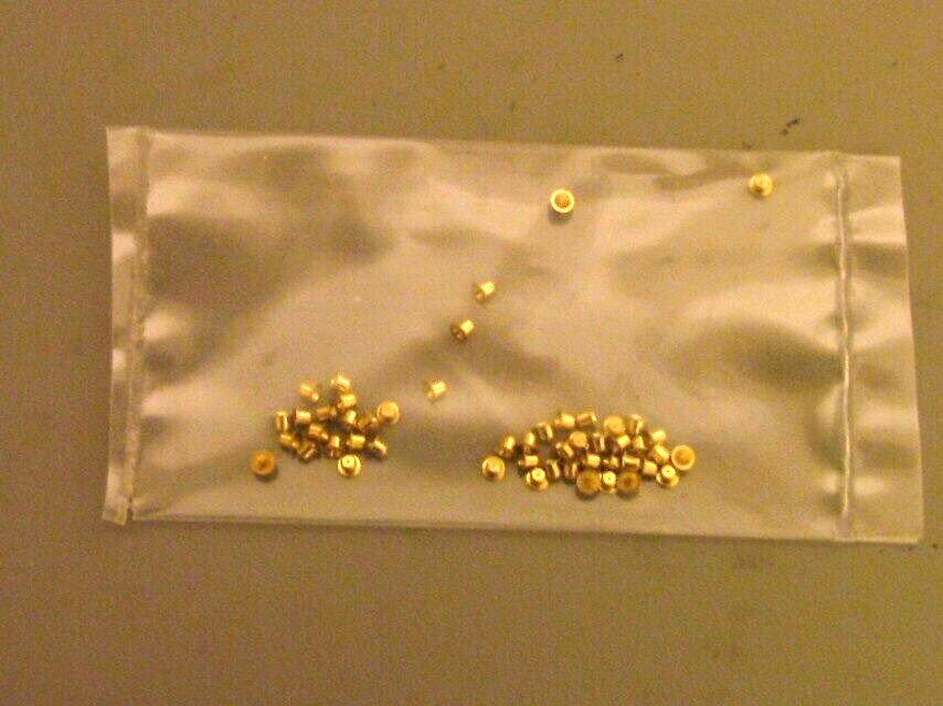 Romford/Markits brass shouldered pinpoint axle bearing cups. Pack 50