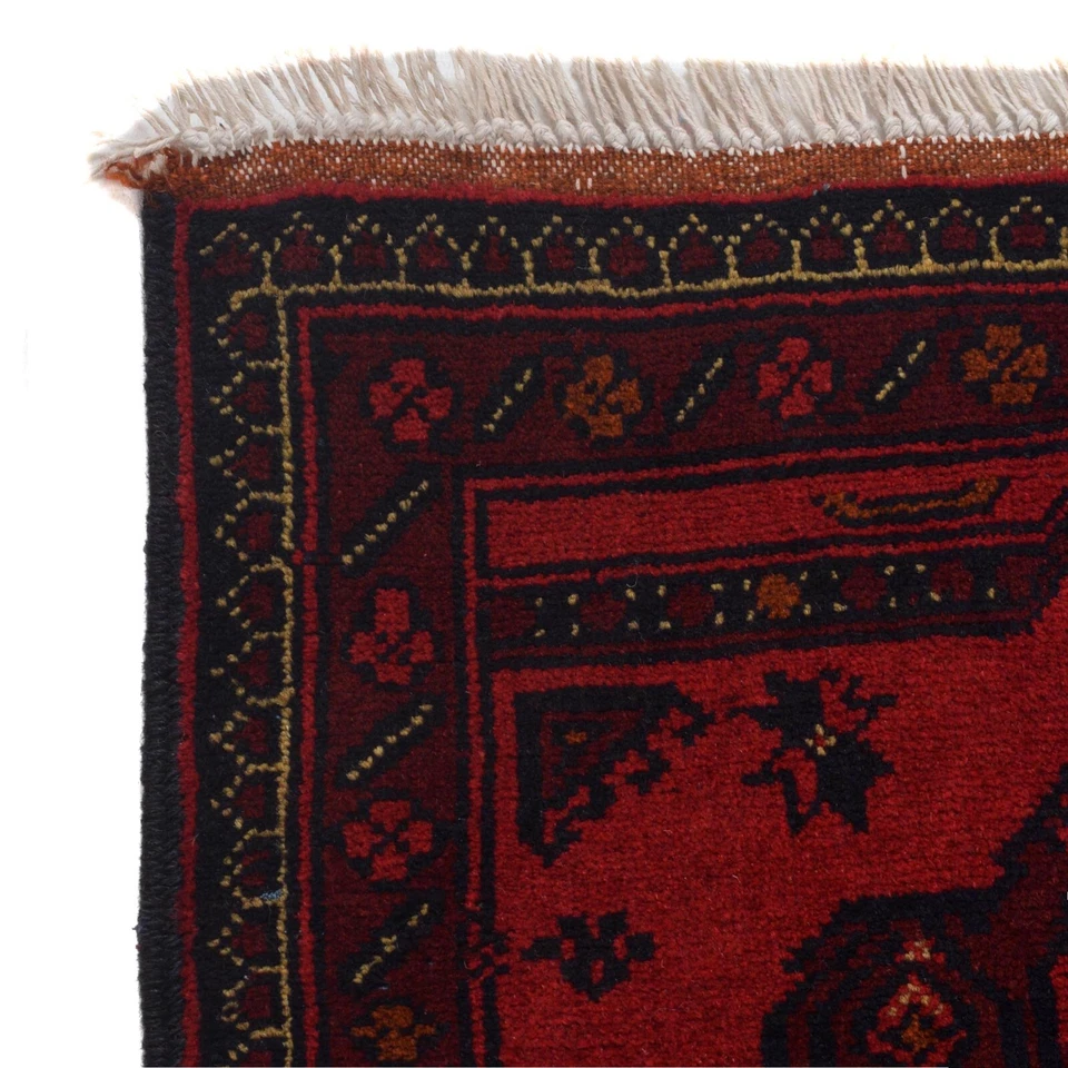 Bedroom Handmade Khal Mohammadi  Tribal Area Carpet (3'4x4'10ft) Red Rug -B30056 - Image 3 of 4