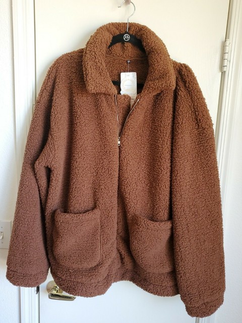 dark brown fuzzy jacket