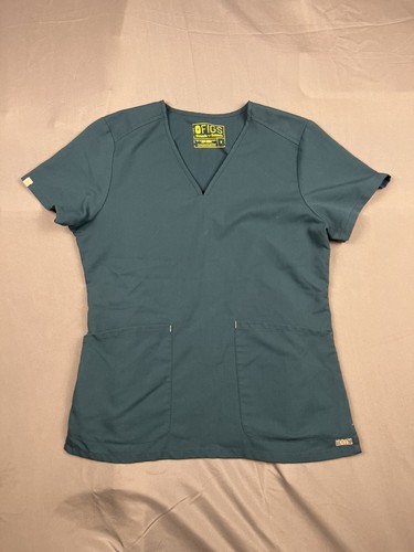 FIGS Scrubs Top Womens Small Blue Uniform Medical Nurse Threads Turquoise