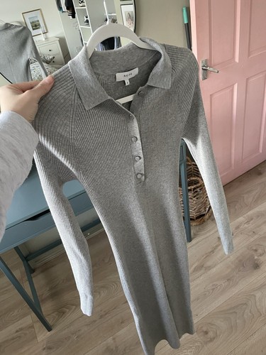 Reiss Grey Louise Button Collar Knitted Dress Size UK S SMALL 8 10 £185.00 💫✨ - Picture 10 of 15