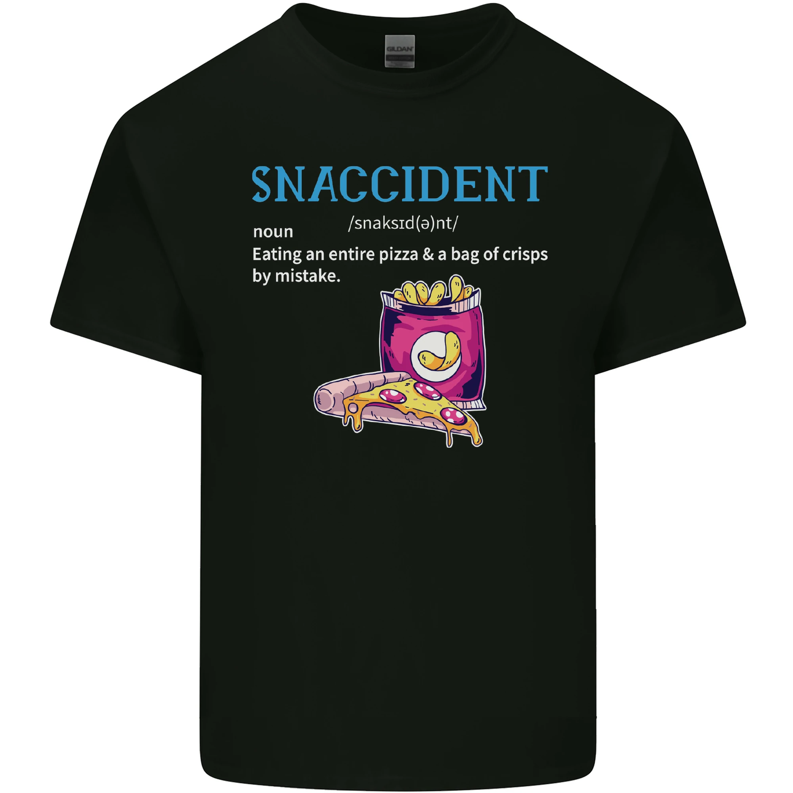 Camiseta Camiseta Camiseta Snaccident Divertida Comida Pizza Dieta Gimnasio Grasa Para Hombres Algodón