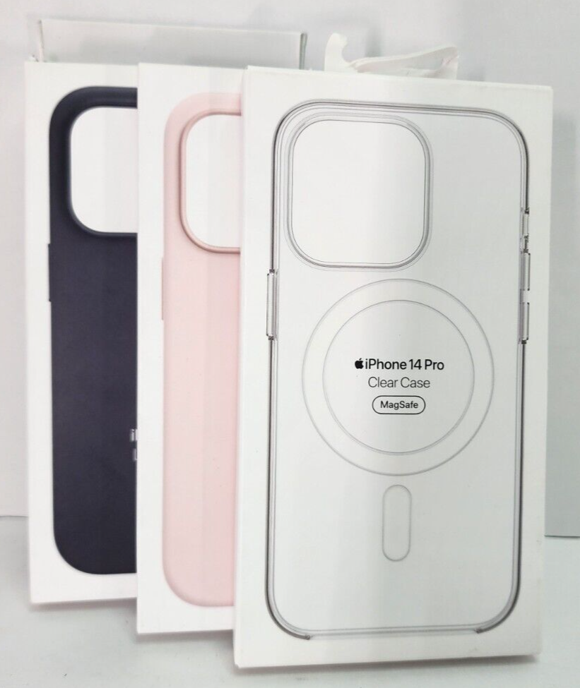 Phone Case For iPhone 14 Pro Leather Clear Silicone