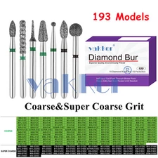 10Burs/pk Dental Diamond Burs FG Round End Taper Pear Coarse / Super Coarse Grit