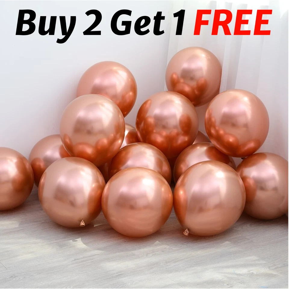 CHROME BALLOONS 10-100 METALLIC LATEX PEARL Shiny Birthday party baloons balons - Image 3 of 4