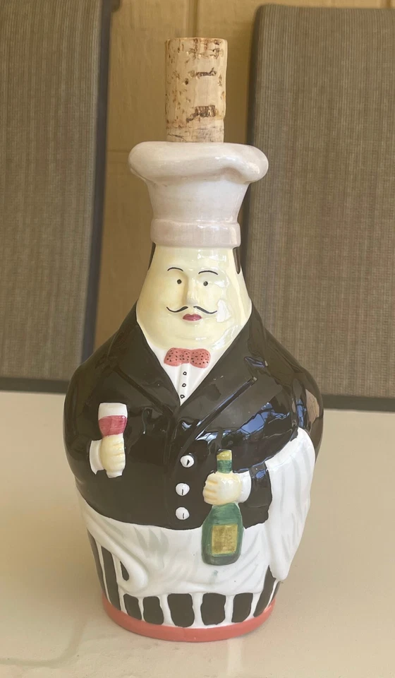 MILTON & LOUIS PINTADA A MANO CERÁMICA CHEF VINAGRE / BOTELLA DE ACEITE 8" DE ALTO Foto 3 de 4