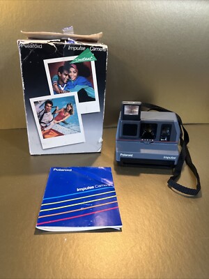 Vintage Polaroid 600 Plus Impulse Instant Film Camera Box Instructions Untested