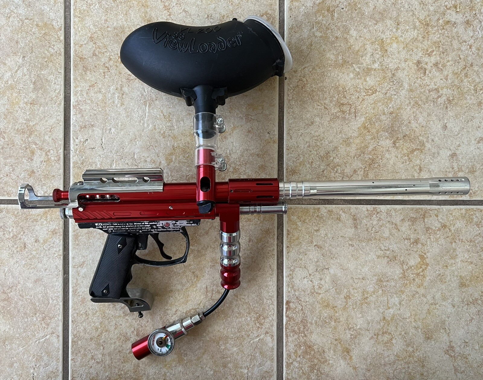 Spyder Shutter Paintball Gun w/ VL 200 View Loader Red / Black FREE