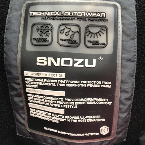 Snozu Kids Ski Jacket Gray Black Hooded Zip Up Pockets Insulated Youth L 10/12 - Picture 4 of 11