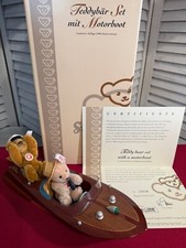 Steiff Teddy Bear Set w/ Motorboat 037405 NIB w/ Cert of Auth. 34/2006