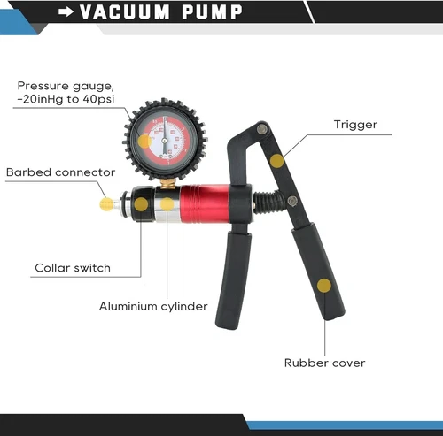 VAKUUMPUMPE BREMSENENTLÜFTER DRUCKPUMPEN ENTLÜFTUNG UNTERDRUCK HANDPUMPE - Bild 4 von 7