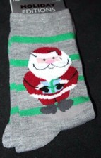 Holiday Editions Christmas Stocking Stuffer Santa Claus Women's Socks Size 4-10