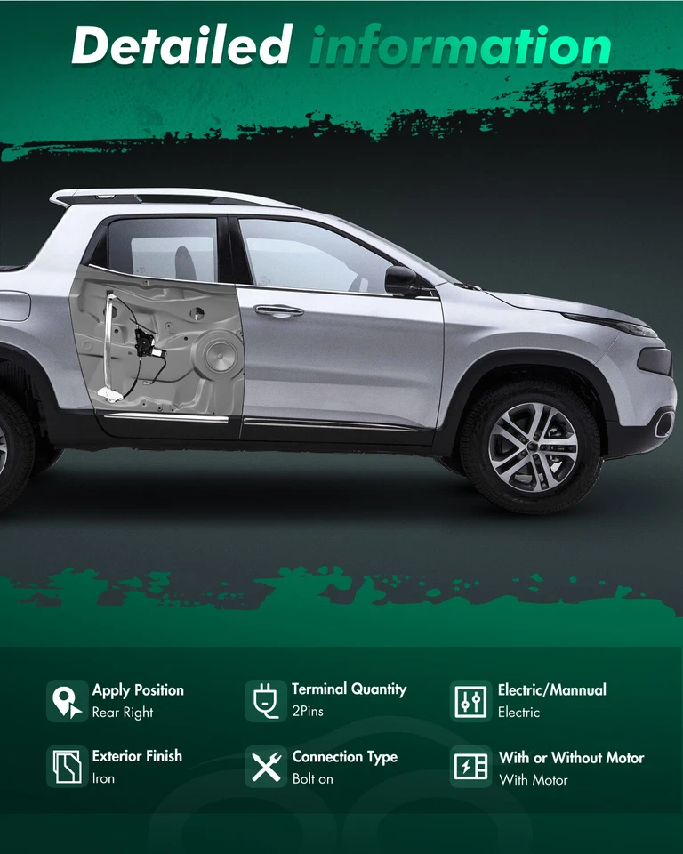 Para Nissan Titan 2004-2015 Trasero Izquierdo y Derecho con Motor Ventana Elevador Regulador Foto 3 de 4