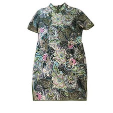 Shift Mini Dress Women's Multicolor Paisley Print Cocktail Going Out Retro Boho
