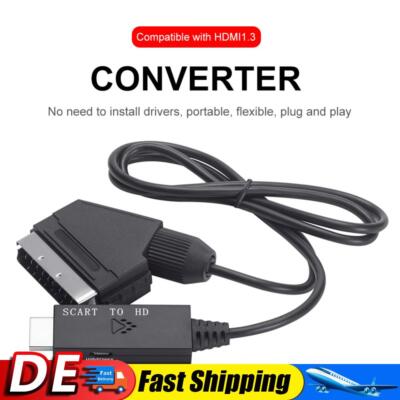 1m Converter Adapter Scart To HDMI-compatible 1080P Converter Cable for  HDTV/DVD