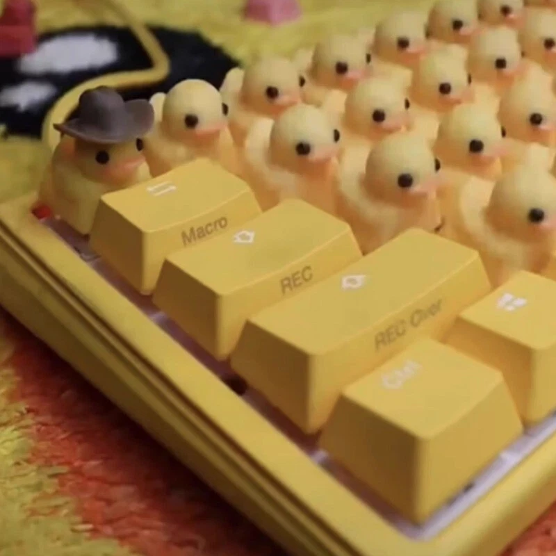 Yellow Cute Duck Mechanical Keyboard Press Crow USB Interface Keyboard Gifts NEW - Image 4 of 4