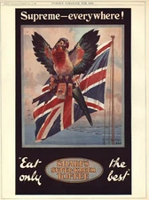 MACAW PARROT - 1925 CANDY ADVERTISEMENT - SHARP'S SUPER-KREEM TOFFEE - ROUNDTREE