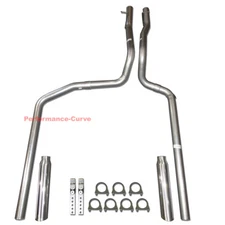 87-96 Ford F150 F250 4.9 5.0 5.8 Truck Performance Dual Exhaust Tail Pipe Kit