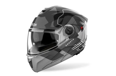 Flip Up Helm Schutzhelm Crosshelm Motorrad AIROH Specktre Groove Schwarz Grau - Bild 1 von 3
