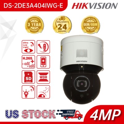 Hikvision DS-2DE3A404IWG-E 4MP 4x Zoom PTZ Camera+Mic 2 way speaker Light alarm