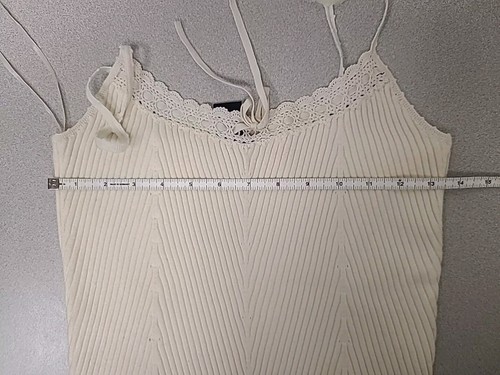 NWOT vintage PALPH LAUREN off white rib knit tank camisole size M - Picture 6 of 7
