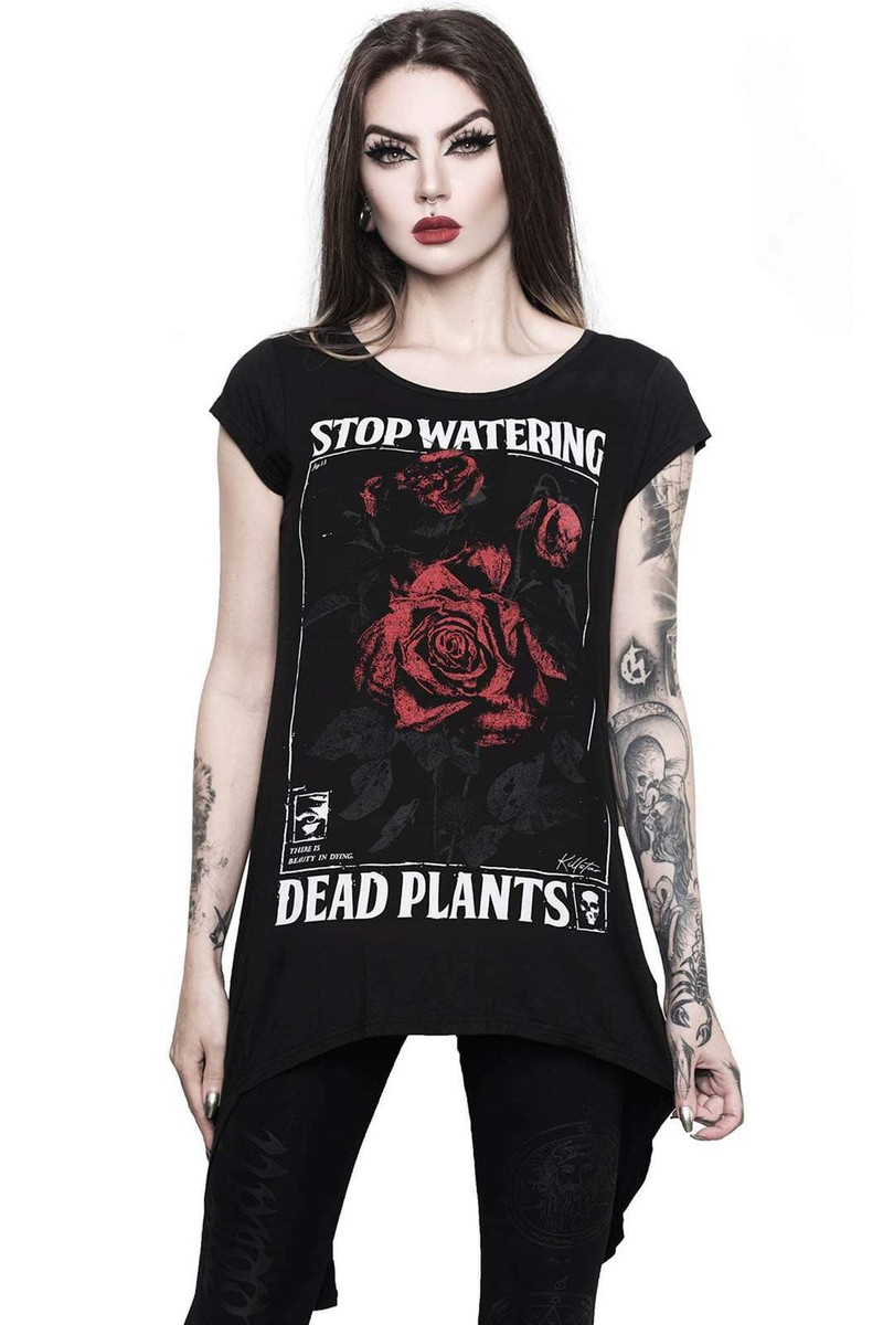 Killstar Dead Rose Flowers Gothic Punk Plants Tunic Top T