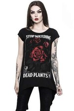 Killstar Dead Rose Flowers Gothic Punk Plants Tunic Top T Shirt KSRA003560