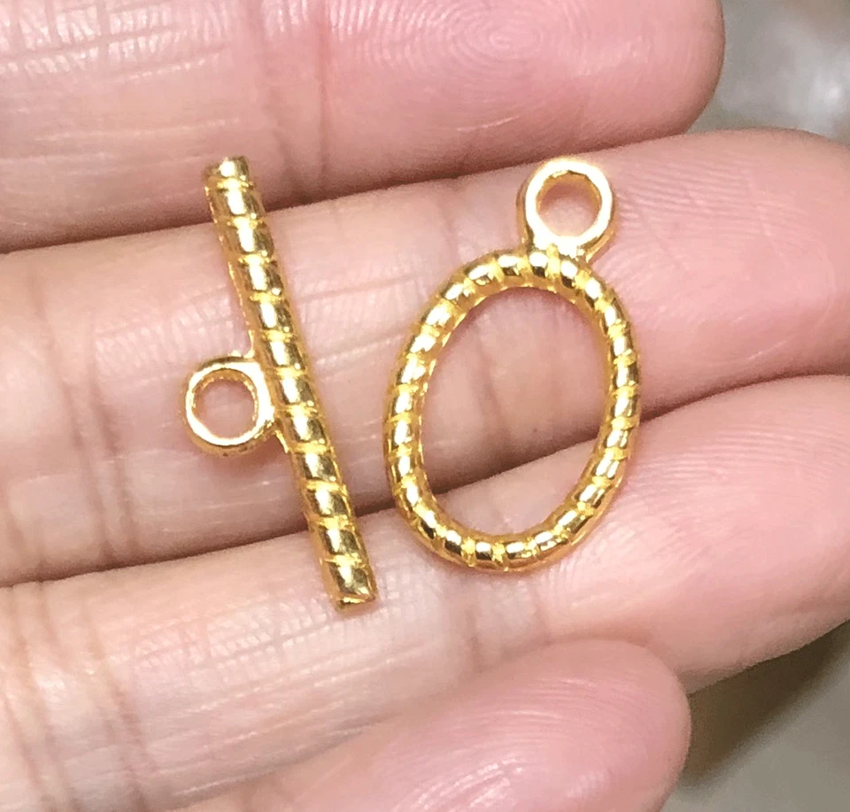 100 sets Gold Plated oval Toggle Clasp, bulk oval toggle clasp - Image 4 of 4