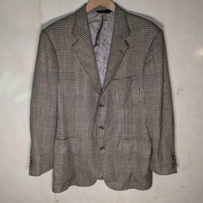 Vtg 1980s Polo Ralph Lauren mens houndstooth blazer size 42R white black USA