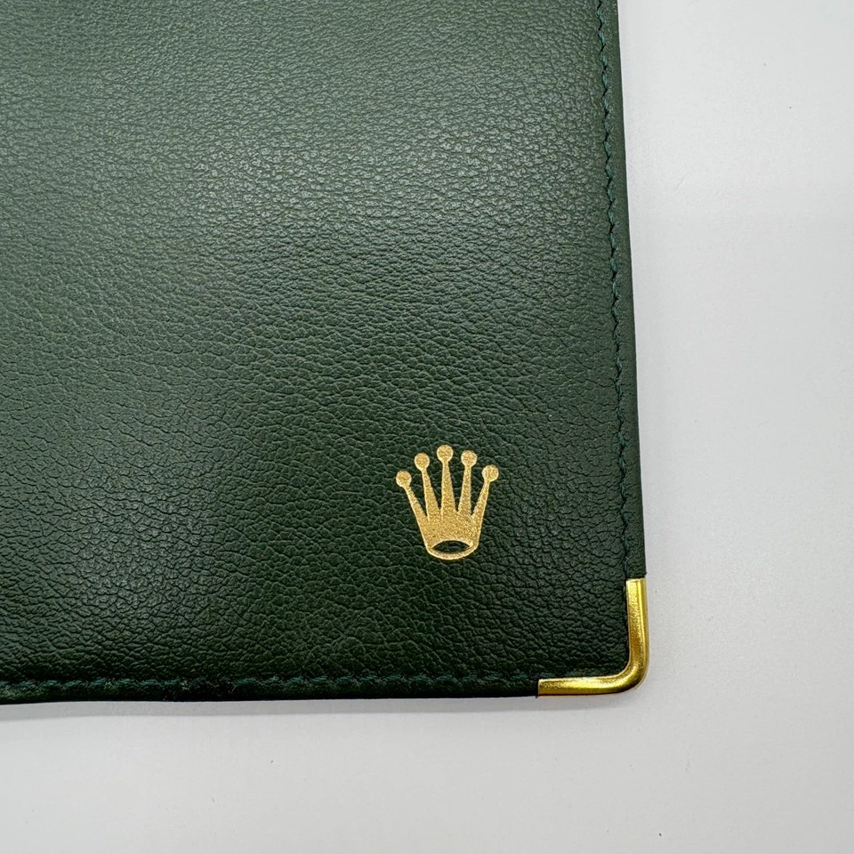 Rolex Leather Card Wallet Passport Holder Vintage Green 0068.08.05 Authentic! - Image 2 of 4