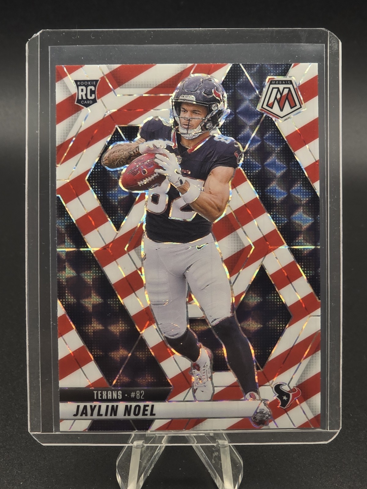 2025 Panini Mosaic - Jaylin Noel #373  Red & White Stripe Prizm (RC)