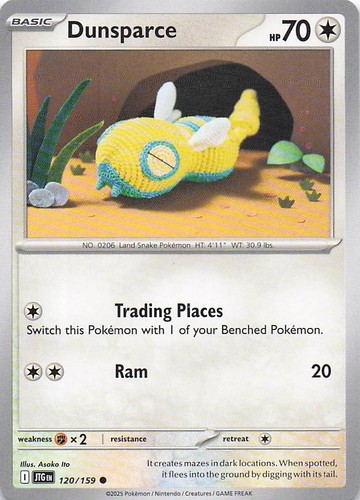 Dunsparce 120/159 Common Journey Together Pokemon Near Mint