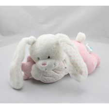 Doudou musical lapin rose blanc pois étoiles TEX BABY - 16304
