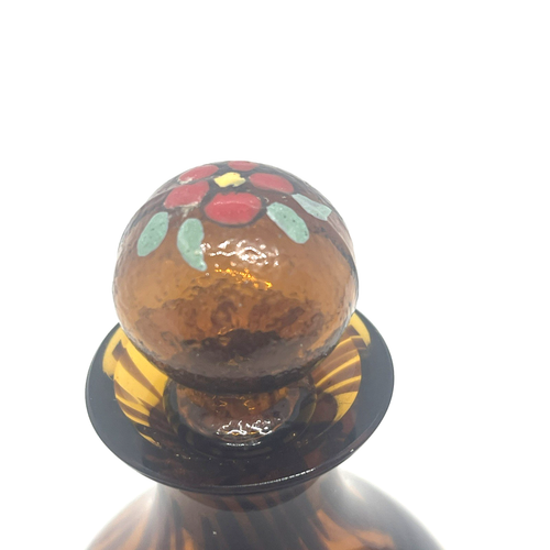 Bottiglia in vetro artistico tartaruga vintage con tappo dipinto a mano 4,25" - Foto 3 di 9