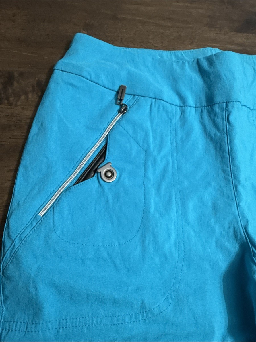 Jamie Sadock Turquoise Zip Pocket Shorts 8 Long Flat Front Athletic Sporty Golf View 4
