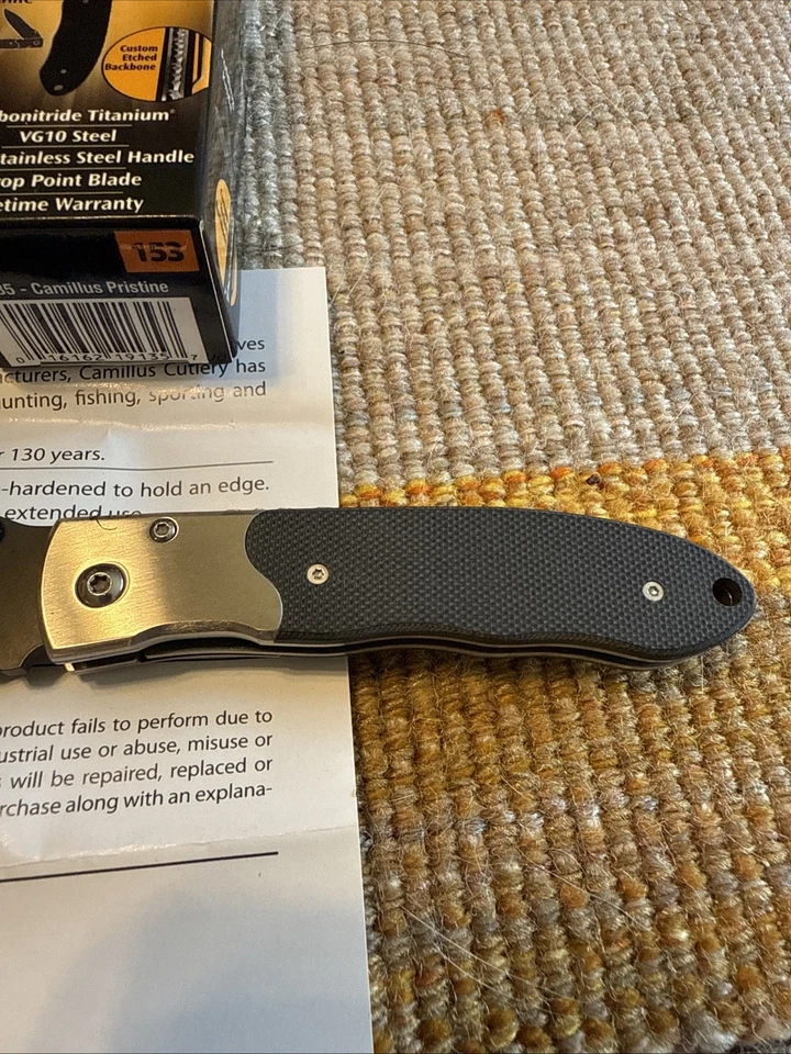 Cuchillo Plegable Camillus Pristine 19135 Titanio Punta de Caída Foto 3 de 4