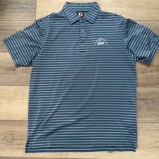 Foot Joy FJ Golf Polo Shirt Short Sleeve Size Large Men Green Striped