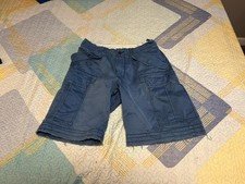 Vintage Polo Ralph Lauren Cargo Shorts Mens Blue Military Pockets Size 32