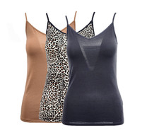 M S COLLECTION 3pk Cotton Rich Strappy Vests