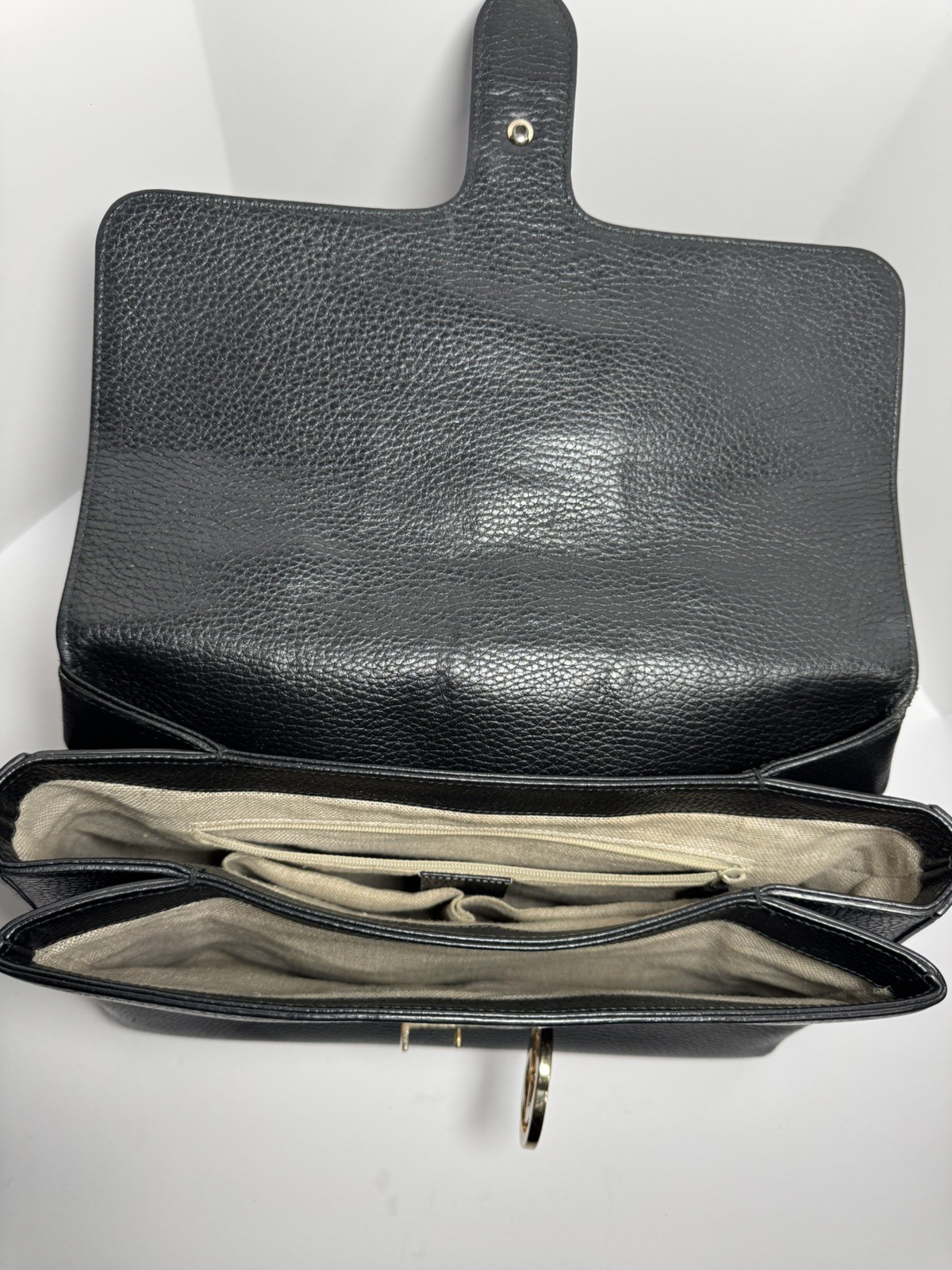 Gucci Black  Large Interlocking GG Shoulder / Top… - image 11