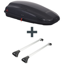 Dachbox G3 Arjes 320 + Dachträger Menabo Ariete für VW Polo Fliessheck Typ 9N FP