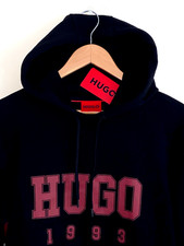 NEW  Men's SMALL Hugo Boss AG 1993 Holy Allee 3 Black Logo Pullover Hoodie