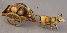 Miniature Celluloid Japanese/Chinese Ox Pulling Cart  - Vintage