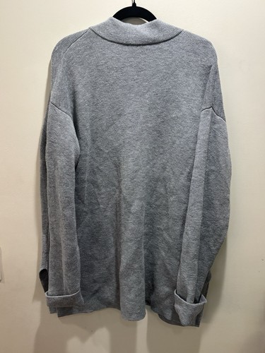 Talbots Damen grau Strick Cardigan Pullover Blazer XL Longline Knopf Taschen - Bild 2 von 7