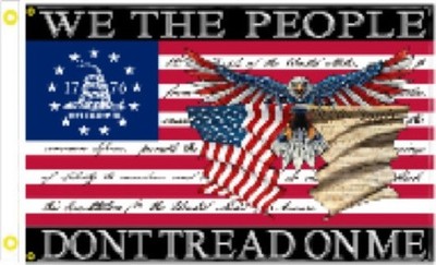 We The People Don't Tread On Me USA Eagle 3'X5' Flag ROUGH TEX  100D