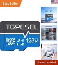 Durable 128GB Micro SDXC Card - Water, Drop, and Temperature Proof with Adapter