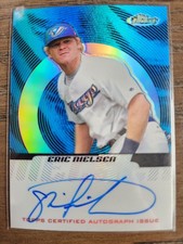 2005 TOPPS FINEST BLUE REFRACTOR AUTO #153 ERIC NIELSEN #21/299 AUTO