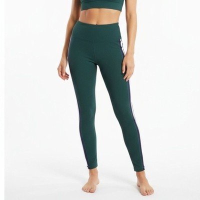 Wilo the Label Green Ribbed Side Stripe Leggings Size Small