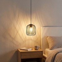 Led HäNgeleuchte Pendelleuchte Esszimmerlampe Gitteroptik Schwarz H 150 Cm